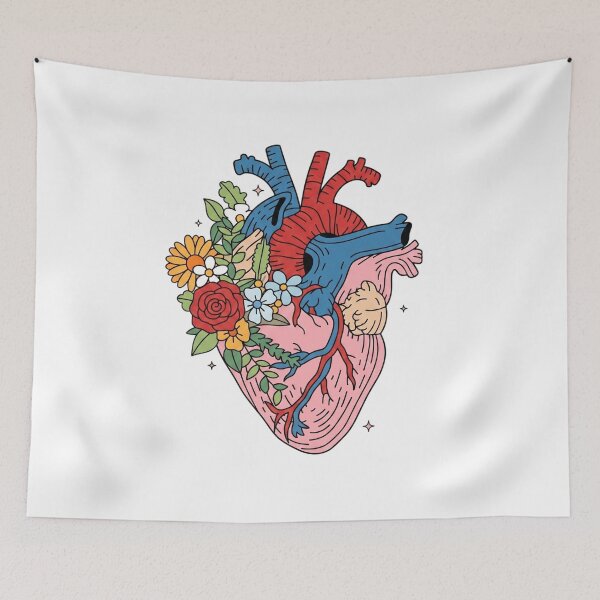 Item preview, Floral Anatomical Heart | Blooming Nature Line Art designed and sold by Shopeon Designs.