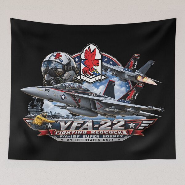 Item preview, Strike Fighter Squadron 22nd - AC - Fighting Redcocks - 3D - Enhanced designed and sold by Military Insignia Products.