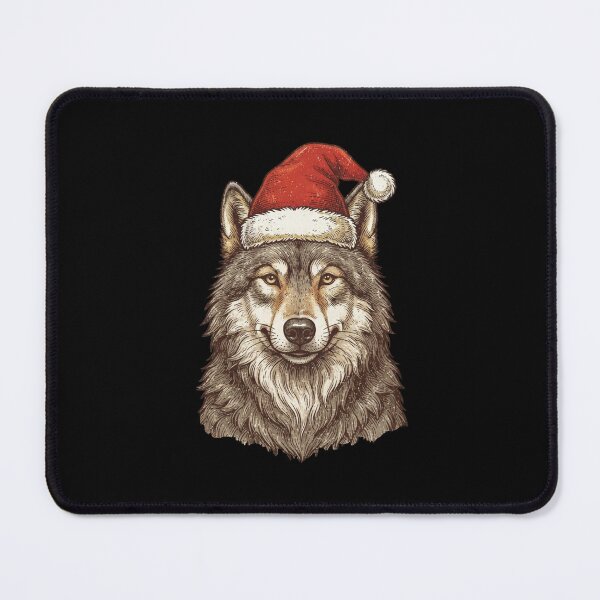 Item preview,  Majestic Wolf Wearing a Santa Hat Christmas Holiday designed and sold by SOUFIANE1991.