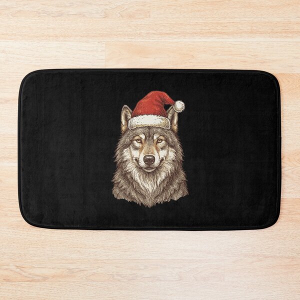 Item preview,  Majestic Wolf Wearing a Santa Hat Christmas Holiday designed and sold by SOUFIANE1991.