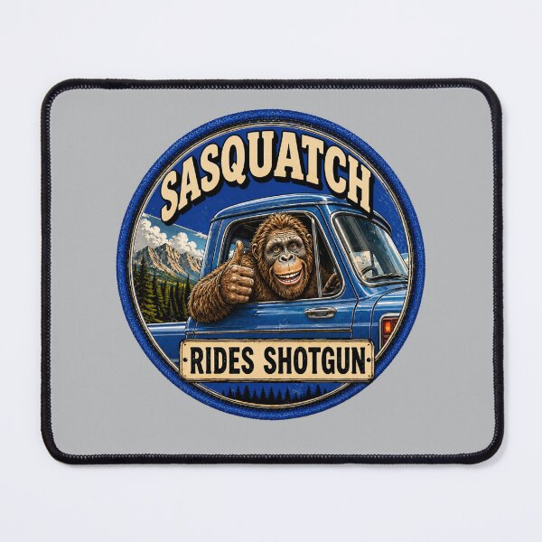 Item preview, Sasquatch rides shotgun designed and sold by BigfeetLittlepaws.