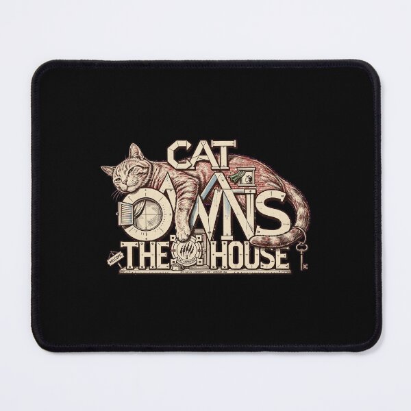 Item preview, Cat Owns the House Shirt, Funny Cat Lover T-Shirt, Cat Mom Gift, Cat Dad Gift, Feline Lover Apparel, Vintage Cat Design, Crazy Cat Lady Gift, Cat Owner Shirt, Kitty Graphic designed and sold by Typologystudios.
