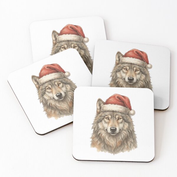 Item preview,  Majestic Wolf Wearing a Santa Hat Christmas Holiday designed and sold by SOUFIANE1991.