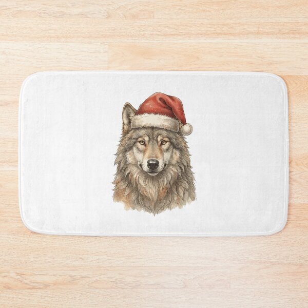 Item preview,  Majestic Wolf Wearing a Santa Hat Christmas Holiday designed and sold by SOUFIANE1991.
