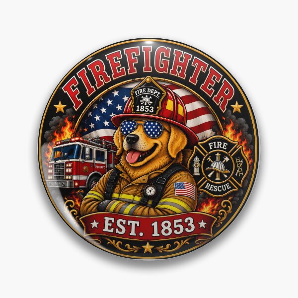 Item preview, Funny Firefighter Dog Est 1853 designed and sold by Omni Craft .