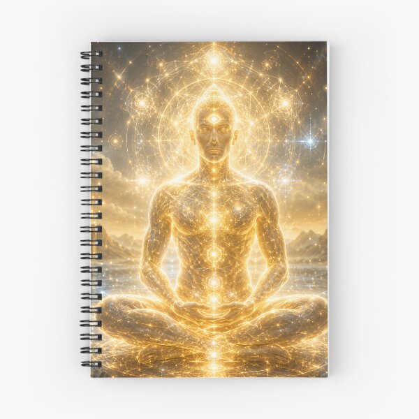Aperçu de l'œuvre Méditation Divine de la Lumière Dorée – Art de l'Énergie du Soi Supérieur et de la Géométrie Sacrée créée et vendue par CosmixT.
