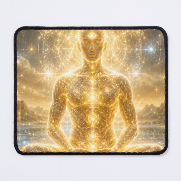 Item preview, Golden Light Divine Meditation – Sacred Geometry Higher Self Energy Art designed and sold by CosmixT.