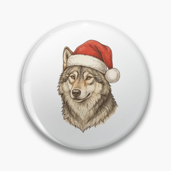 Item preview, Majestic Wolf Wearing a Santa Hat Christmas Holiday designed and sold by SOUFIANE1991.