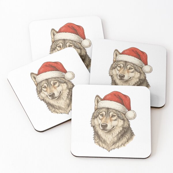 Item preview, Majestic Wolf Wearing a Santa Hat Christmas Holiday designed and sold by SOUFIANE1991.