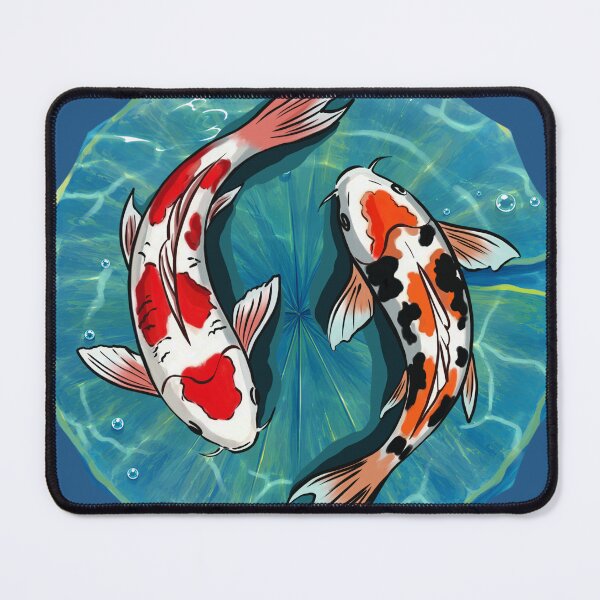 Item preview, Koi Pond — Two Koi Swimming Over a Giant Lily Pad designed and sold by RitaRuni1992.