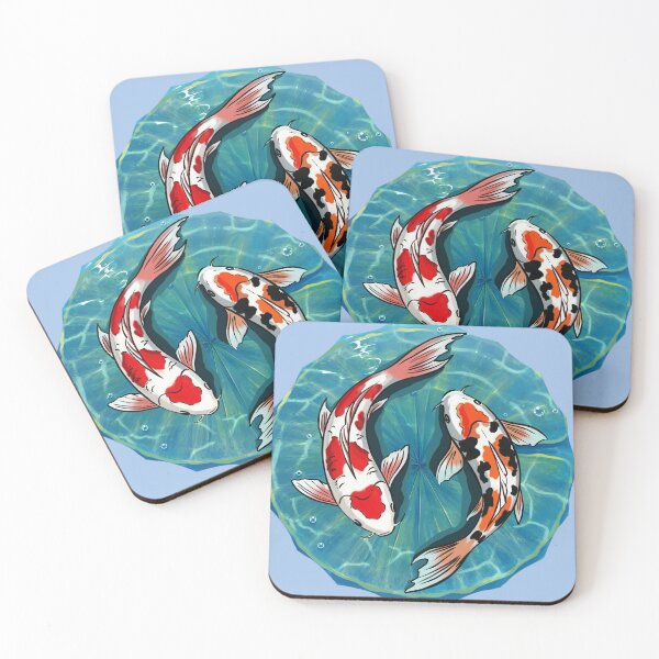 Item preview, Koi Pond — Two Koi Swimming Over a Giant Lily Pad designed and sold by RitaRuni1992.