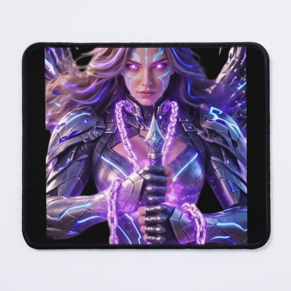 Item preview, Cyber Abyss Mage - Neon Purple Sci-Fi Armor Girl designed and sold by EvolutionMerch.