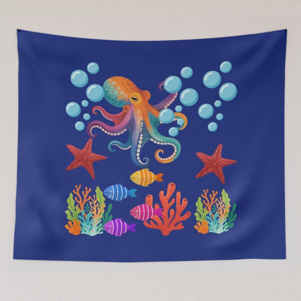 Item preview, Colorful Octopus and Marine World designed and sold by DidiDesignShop.
