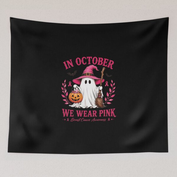 Item preview, Breast Cancer Halloween in October We Wear Pink Ghost Witch designed and sold by KodiakMillyy.