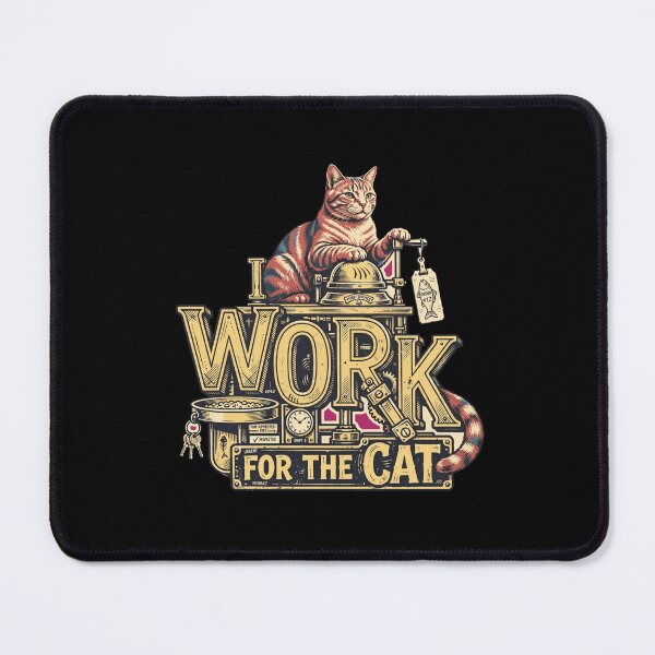 Item preview, I Work for the Cat Shirt, Funny Cat Lover T-Shirt, Cat Mom Gift, Cat Dad Gift, Feline Lover Apparel, Cat Owner Shirt, Crazy Cat Lady Gift, Vintage Kitty Graphic designed and sold by Typologystudios.