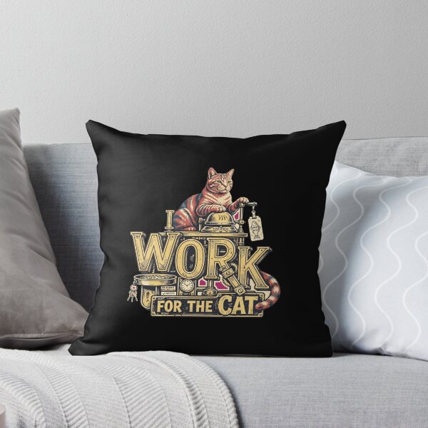 Item preview, I Work for the Cat Shirt, Funny Cat Lover T-Shirt, Cat Mom Gift, Cat Dad Gift, Feline Lover Apparel, Cat Owner Shirt, Crazy Cat Lady Gift, Vintage Kitty Graphic designed and sold by Typologystudios.