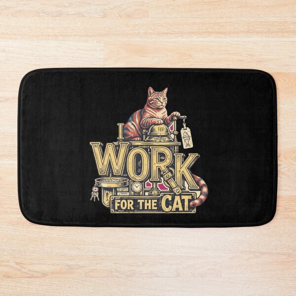 Item preview, I Work for the Cat Shirt, Funny Cat Lover T-Shirt, Cat Mom Gift, Cat Dad Gift, Feline Lover Apparel, Cat Owner Shirt, Crazy Cat Lady Gift, Vintage Kitty Graphic designed and sold by Typologystudios.