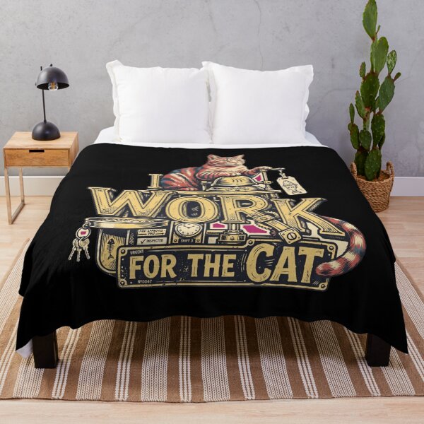 Item preview, I Work for the Cat Shirt, Funny Cat Lover T-Shirt, Cat Mom Gift, Cat Dad Gift, Feline Lover Apparel, Cat Owner Shirt, Crazy Cat Lady Gift, Vintage Kitty Graphic designed and sold by Typologystudios.