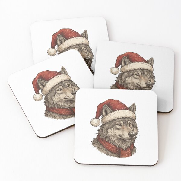 Item preview, Majestic Wolf Wearing a Santa Hat Christmas Holiday designed and sold by SOUFIANE1991.