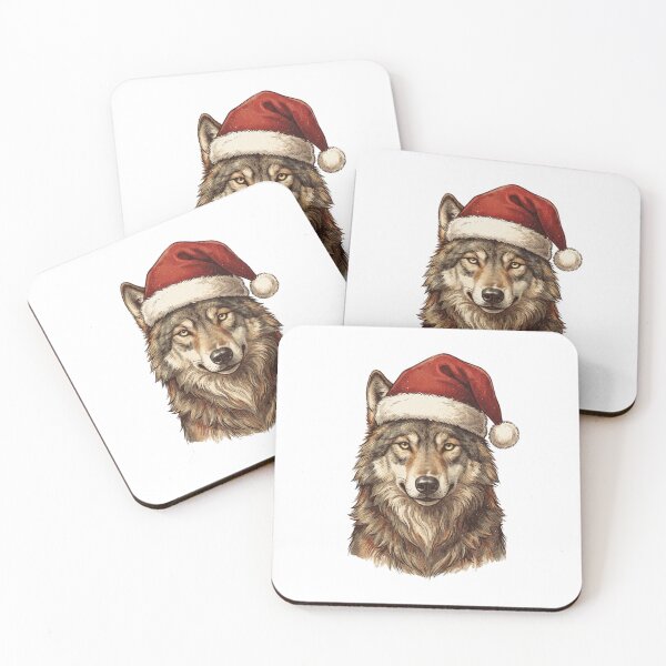 Item preview,  Majestic Wolf Wearing a Santa Hat Christmas Holiday designed and sold by SOUFIANE1991.
