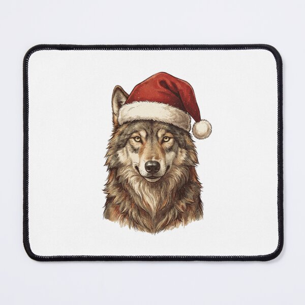 Item preview,  Majestic Wolf Wearing a Santa Hat Christmas Holiday designed and sold by SOUFIANE1991.