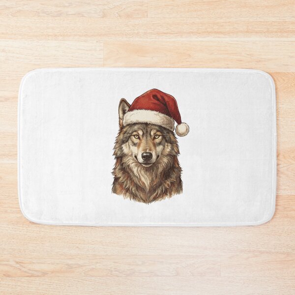 Item preview,  Majestic Wolf Wearing a Santa Hat Christmas Holiday designed and sold by SOUFIANE1991.