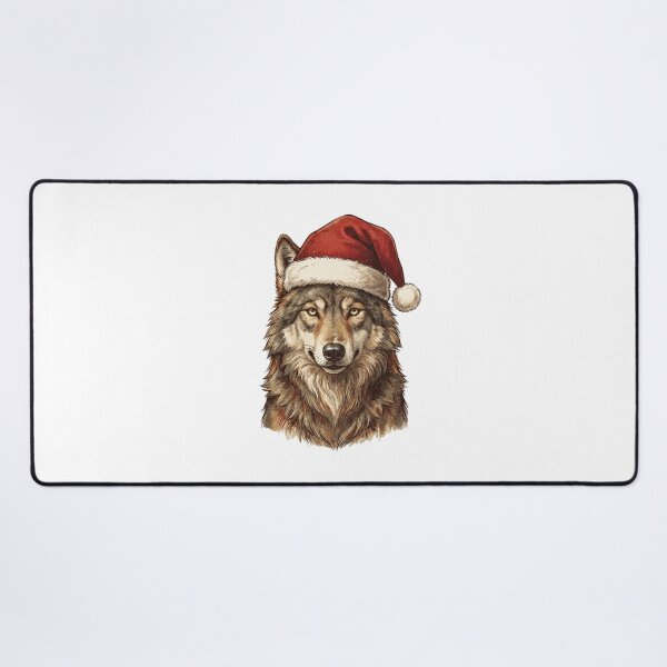 Item preview, Majestic Wolf Wearing a Santa Hat Christmas Holiday designed and sold by SOUFIANE1991.