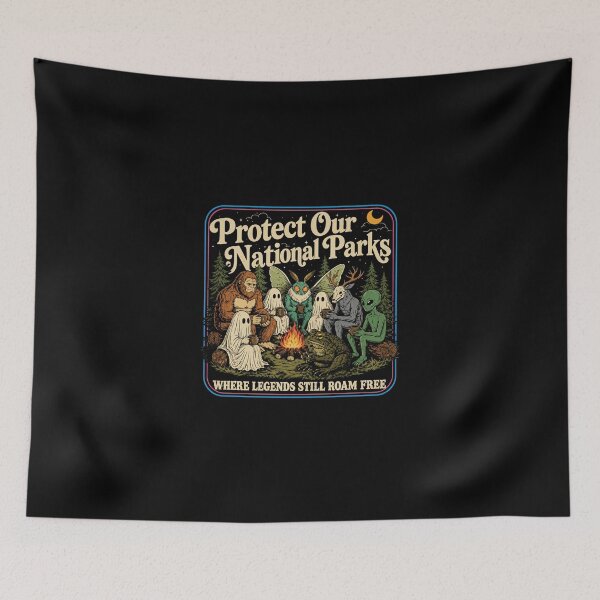Item preview, Protect Our National Parks Mothman Cryptid Weirdcore Horror designed and sold by KodiakMillyy.