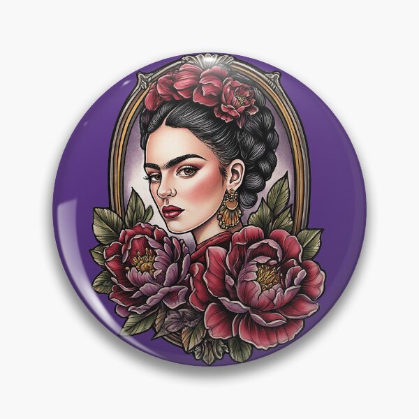 Item preview, Retro Frida Kahlo portrait, original artwork designed and sold by BadaBlingLtd21.
