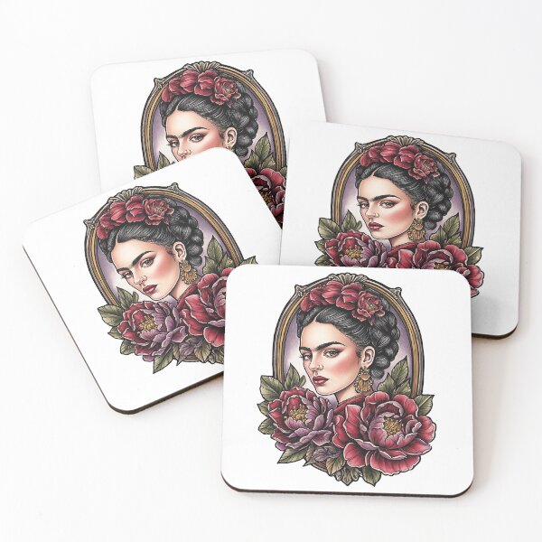 Item preview, Retro Frida Kahlo portrait, original artwork designed and sold by BadaBlingLtd21.