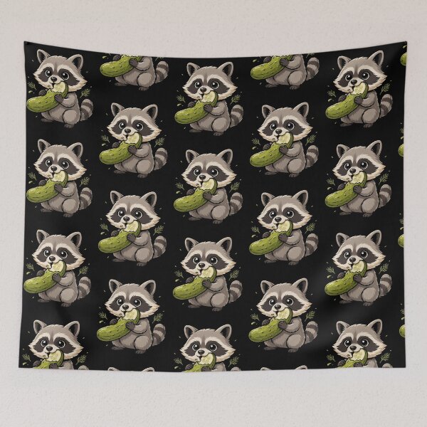 Item preview, Raccoon Eating Pickles Funny Raccoon Meme designed and sold by Redgiant87x.
