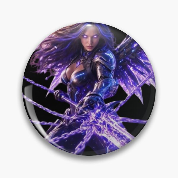Item preview, Cyber Abyss Mage2 - Neon Purple Sci-Fi Armor Girl designed and sold by EvolutionMerch.