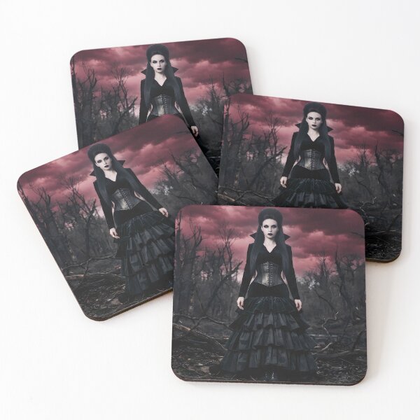 Item preview, Gothic Queen in Crimson Forest Dark Art Print designed and sold by AfresStudio.