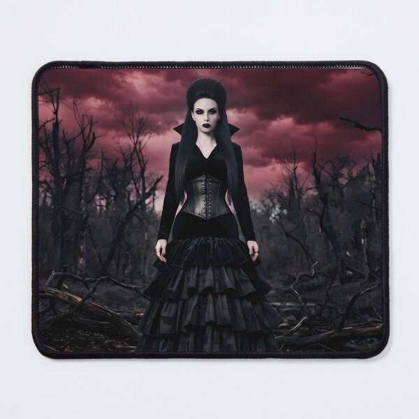 Item preview, Gothic Queen in Crimson Forest Dark Art Print designed and sold by AfresStudio.