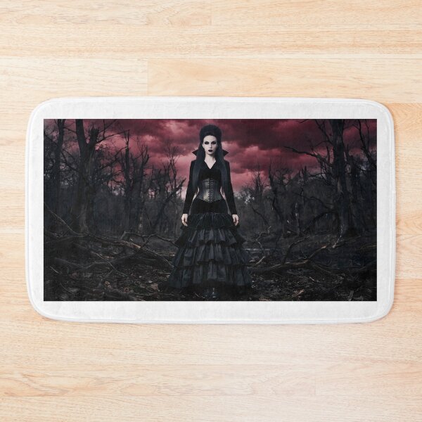 Item preview, Gothic Queen in Crimson Forest Dark Art Print designed and sold by AfresStudio.