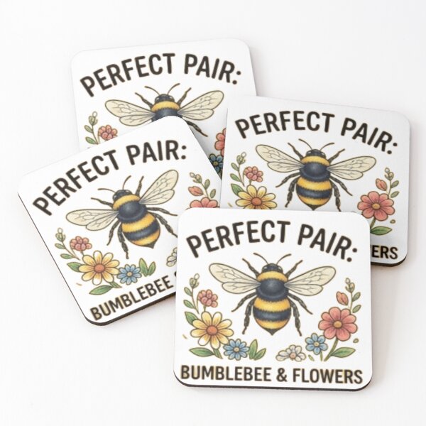 Item preview, Perfect Pair Bumblebee & Flowers — Cute Nature Lover Design designed and sold by Tipsy24.