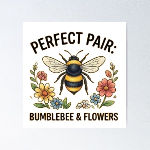 Artikelvorschau, Hummel & Blumen – Das perfekte Paar: Niedliches Design für Naturliebhaber entworfen und verkauft von Tipsy24.