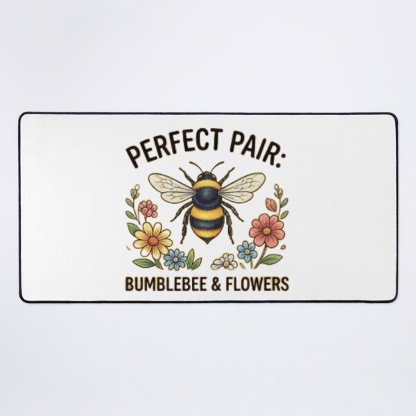 Item preview, Perfect Pair Bumblebee & Flowers — Cute Nature Lover Design designed and sold by Tipsy24.