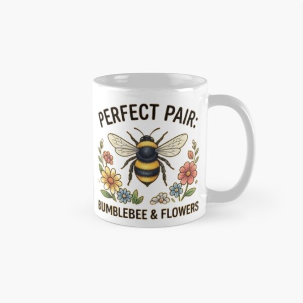 Item preview, Perfect Pair Bumblebee & Flowers — Cute Nature Lover Design designed and sold by Tipsy24.