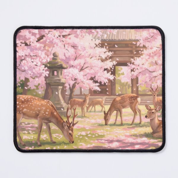 Item preview, Nara Deer Park in Cherry Blossom Season designed and sold by RedPeaStudio.