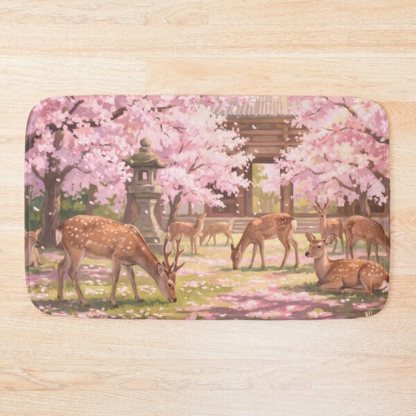 Item preview, Nara Deer Park in Cherry Blossom Season designed and sold by RedPeaStudio.