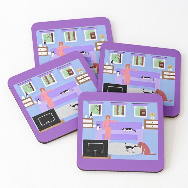 Item preview, Living Room with Pets and TV designed and sold by Elaine M Hayward .