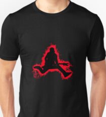 Guitarist jump red and black silhouette Unisex T-Shirt