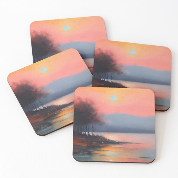 Item preview, Watercolor Sunrise Over the Lake designed and sold by shelteredinside.