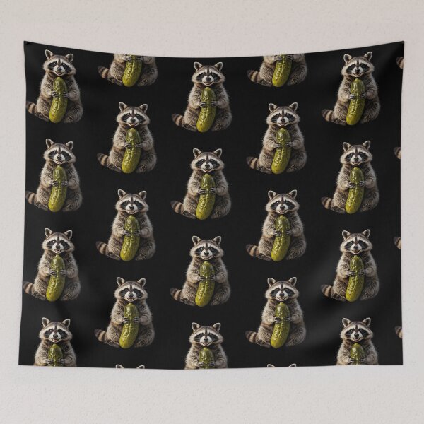 Item preview, Raccoon Eating Pickles Funny Raccoon Humor designed and sold by Redgiant87x.