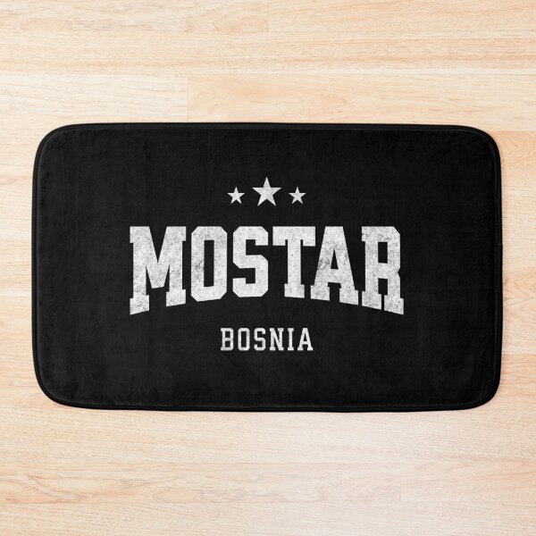 Artikelvorschau, Mostar, Bosnien, Vintage-Design im Used-Look für Reisen im College-Stil entworfen und verkauft von NiceTeeClub.