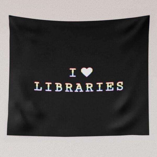 Item preview, I Heart Libraries [White with Rainbow] designed and sold by meowinggooseshop.