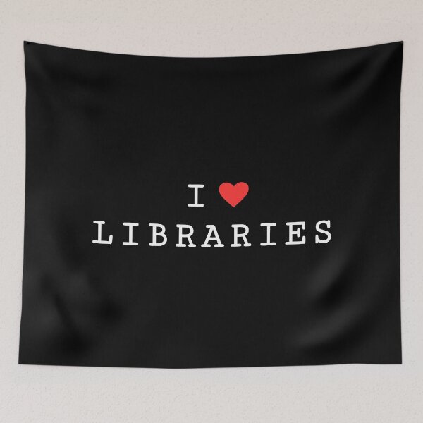 Item preview, I Heart Libraries [White with Red] designed and sold by meowinggooseshop.