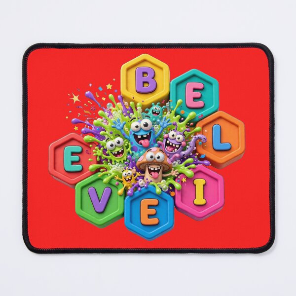 Item preview, Colorful Monster Letter Blocks Spell Believe designed and sold by puzzell.