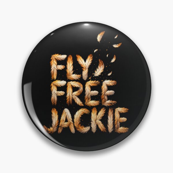 Item preview, Fly Free Jackie Big Bear Eagle Tribute Feather Texture Typography Memorial Gift for Eagle Lovers designed and sold by Nightarel.